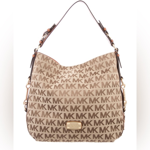 MK Canvas Shoulder Bag Color: Brown Good Condition. - Picture 1 of 11